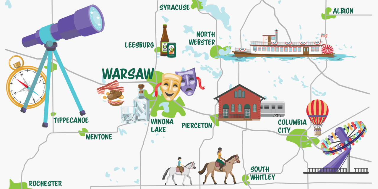 Sturges Property Group - Custom map of Warsaw, Indiana area Best Kept Secrets