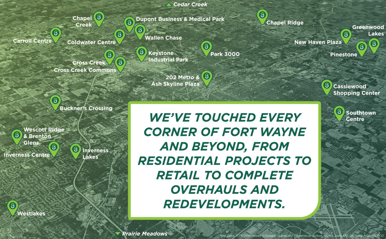 Sturges Property Group - How Sturges Built Fort Wayne, Map of Developments