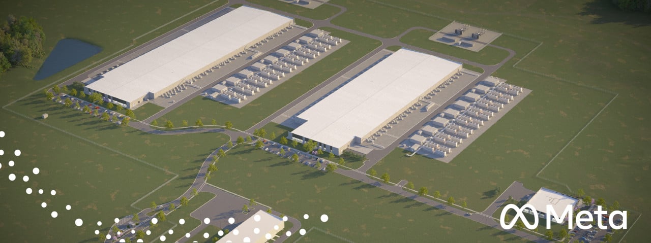 A rendering of Meta’s planned data center at River Ridge Commerce Center. (Source: Meta)