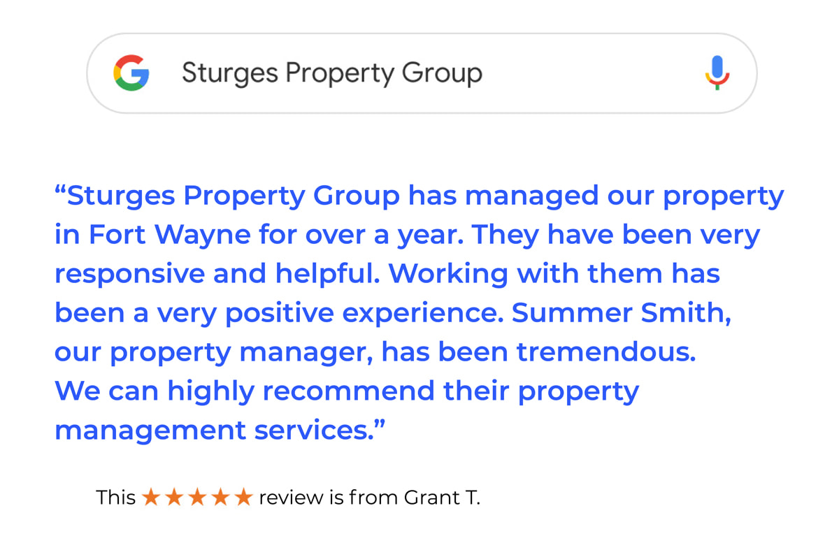 Sturges Property Group - Property Management Google Review