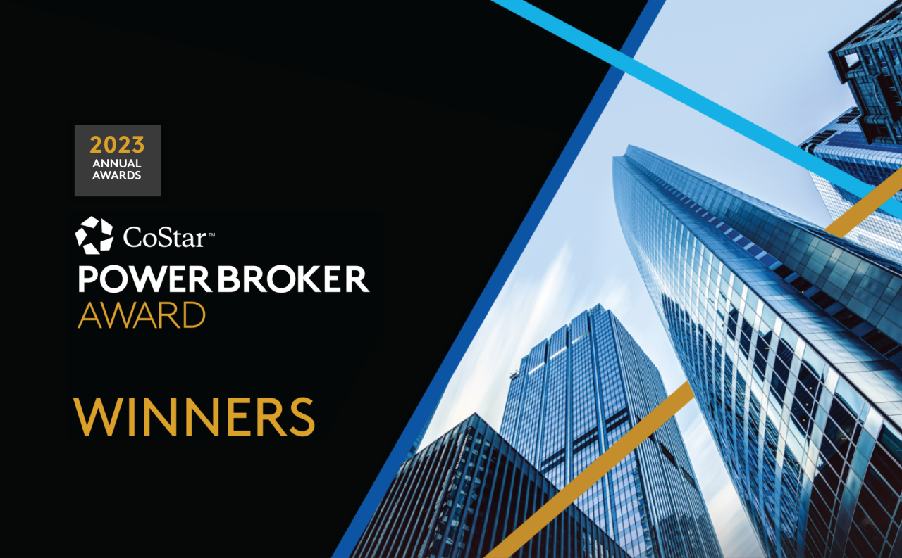 Sturges Property Group - CoStar Power Broker 2023 Award Winners Banner