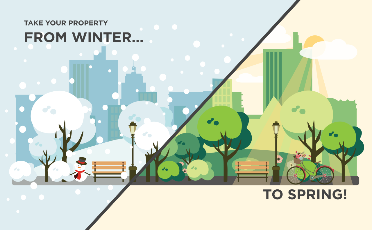 Sturges Property Group - 7 Tips to Prep for Spring, Winter to Spring Graphic