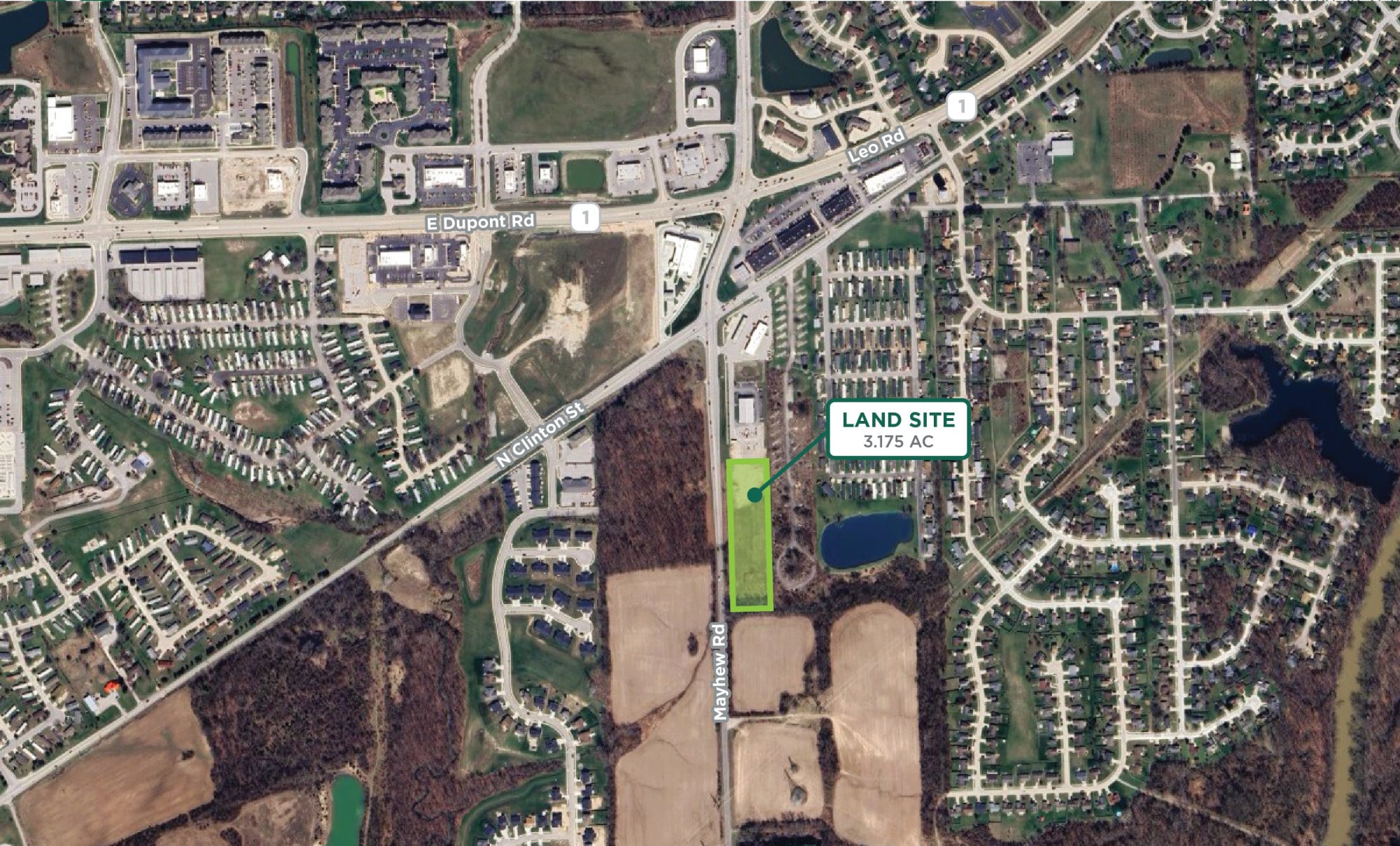 Sturges Property Group - Retail/Office Land Site For Sale on Mayhew Road in Fort Wayne, Indiana