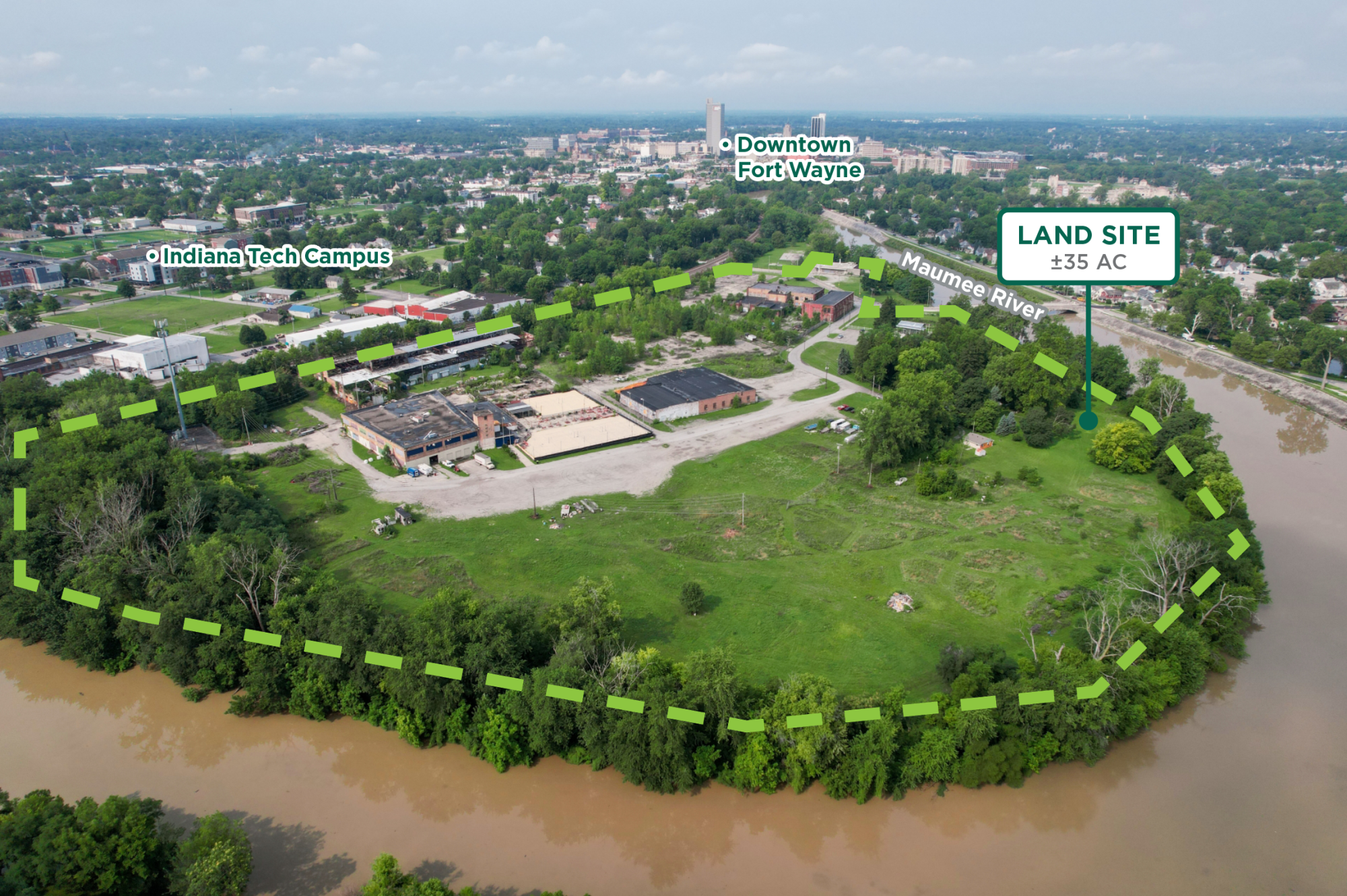 Sturges Property Group - 525 Tecumseh St, Fort Wayne, IN 46803. River City, 35 AC Land for Sale