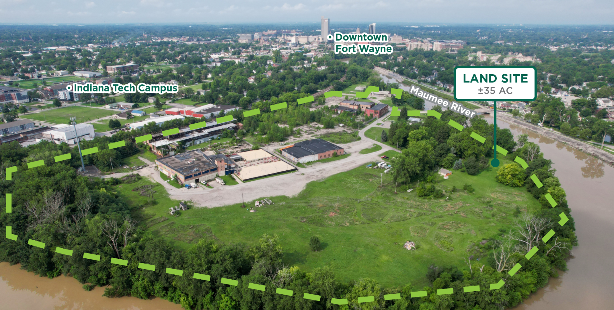 Sturges Property Group - 525 Tecumseh St, Fort Wayne, IN 46803. River City, 35 AC Land for Sale